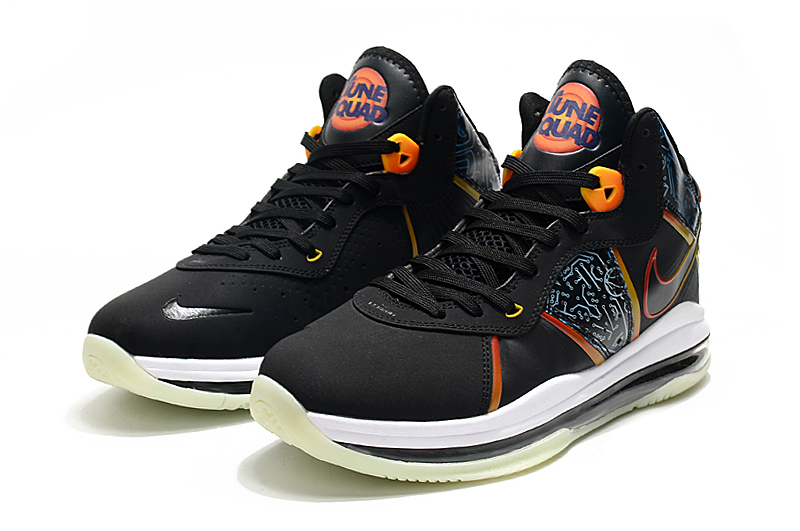 New Nike Lebron 8 Black Orange Yellow Blue Basketball Shoes - Click Image to Close